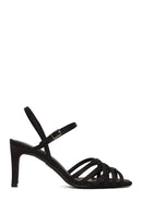 Woman Black Ankle-Buckle Thin-Heeled Sandal | Derimod