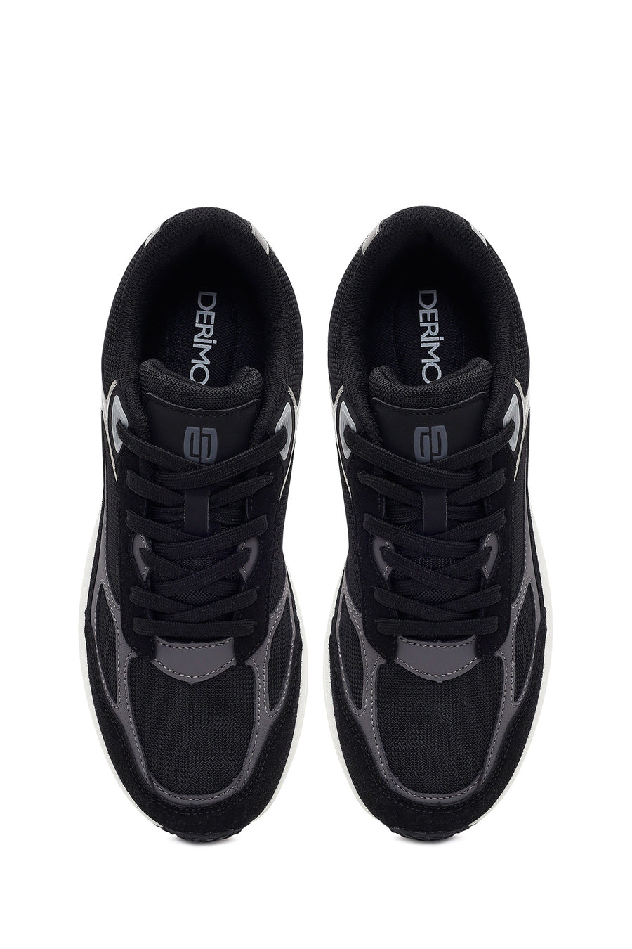 Erkek Siyah Kalın Tabanlı Bağcıklı Sneaker