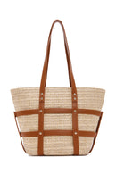 Women's Beige Straw Shoulder Bag | Derimod