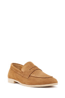 Women's Tan Suede Leather Loafer | Derimod