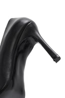 Women's Black High Thin Heel Leather Stiletto | Derimod