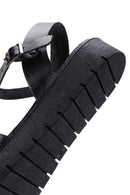 Women's Black Ankle Strap Leather Bodrum Sandals | Derimod