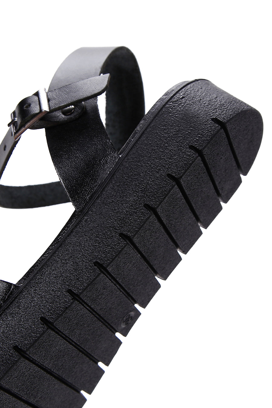 Women's Black Ankle Strap Leather Bodrum Sandals