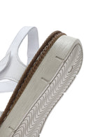 Women's White Ankle Strap Thick Soled Leather Comfort Sandals | Derimod