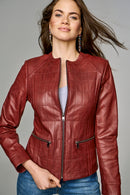 Sarah Women's Leather Jacket | Derimod