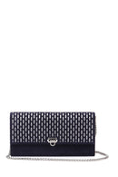 Women's Navy Blue Leather Portfolio | Derimod