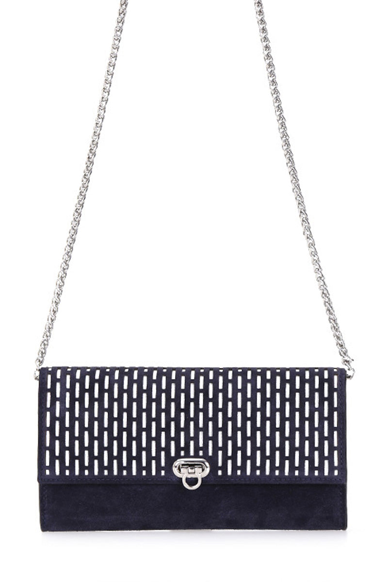 Women's Navy Blue Leather Portfolio