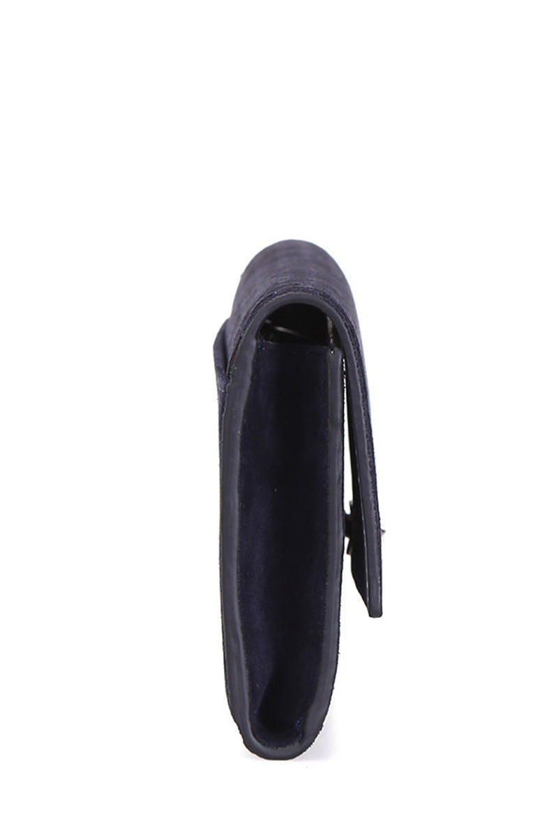 Women's Navy Blue Leather Portfolio