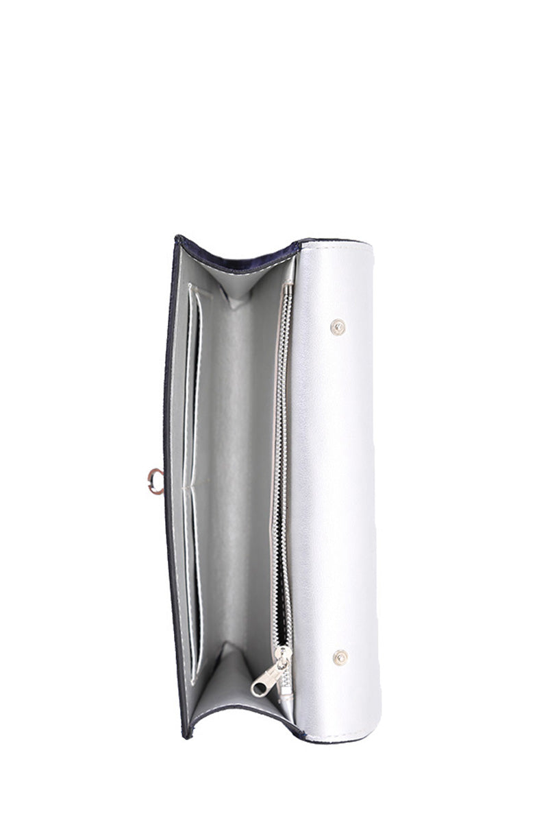 Women's Navy Blue Leather Portfolio