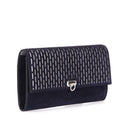 Women's Navy Blue Leather Portfolio | Derimod