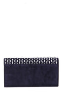 Women's Navy Blue Leather Portfolio | Derimod