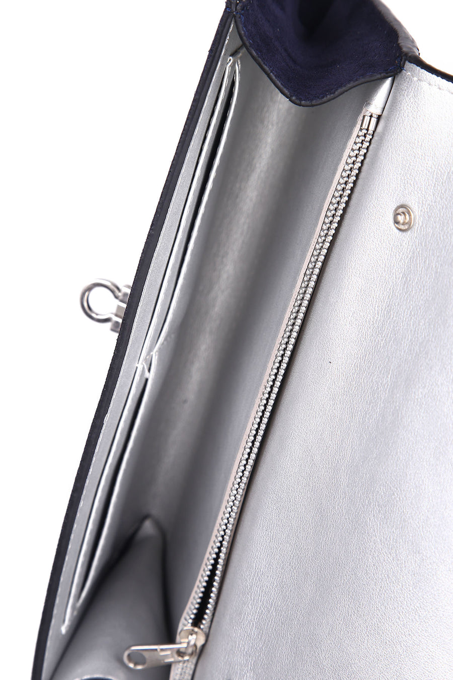 Women's Navy Blue Leather Portfolio