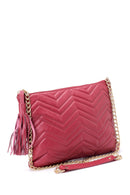 Women's Burgundy Leather Clutch | Derimod