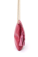 Women's Burgundy Leather Clutch | Derimod