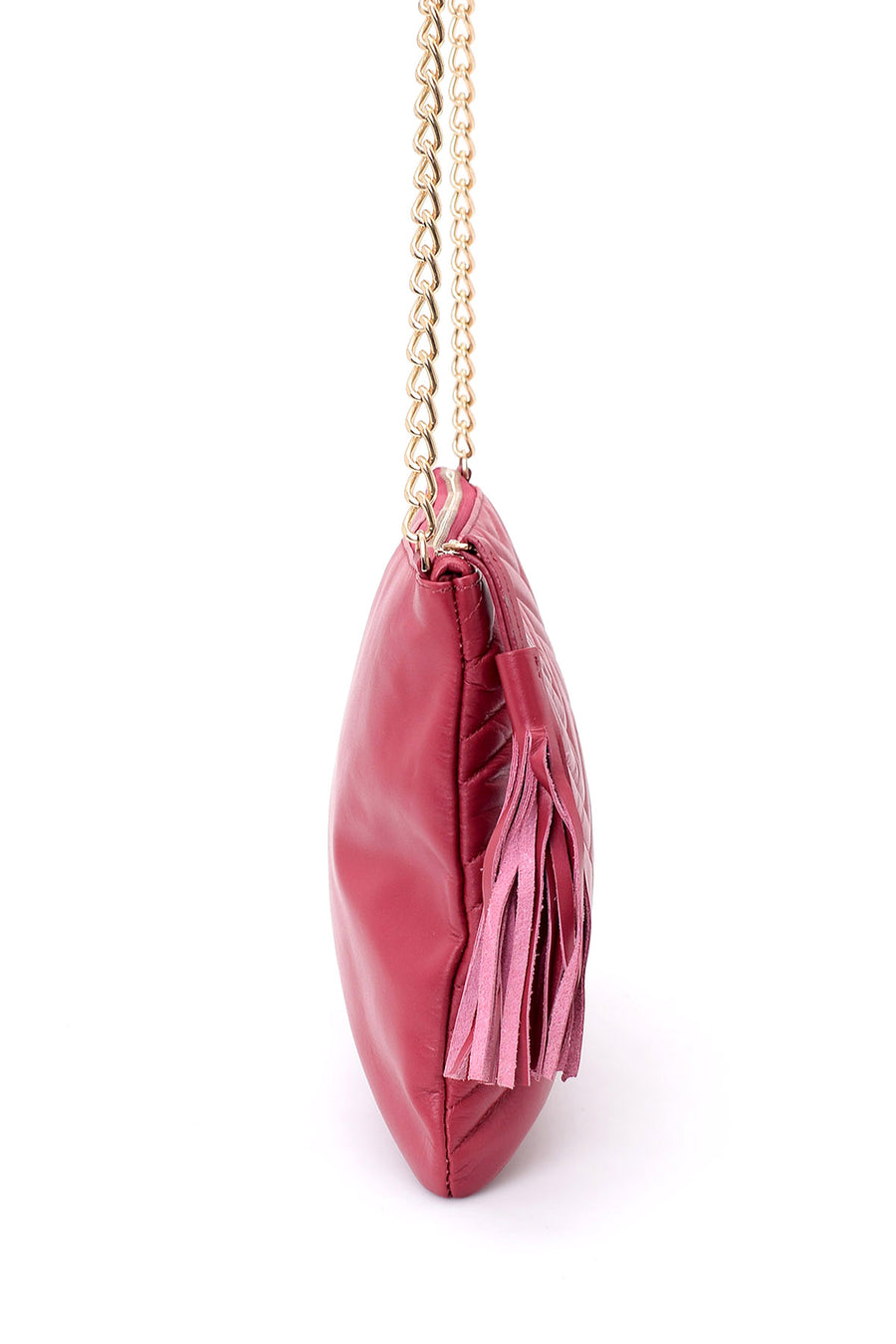 Women's Burgundy Leather Clutch