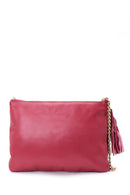 Women's Burgundy Leather Clutch | Derimod