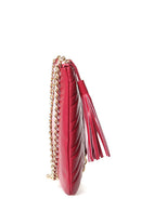 Women's Burgundy Leather Clutch | Derimod