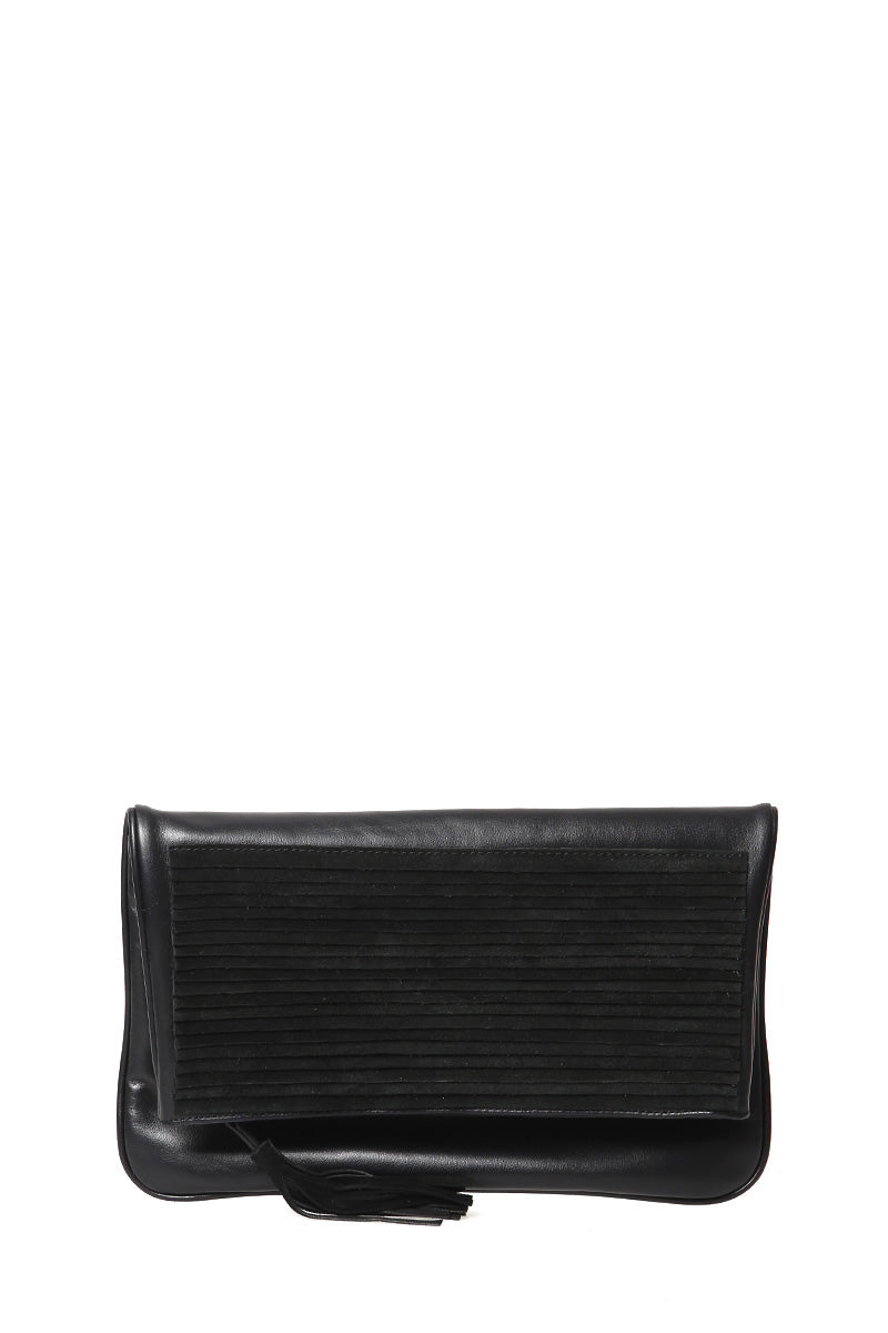 Women's Black Leather Clutch