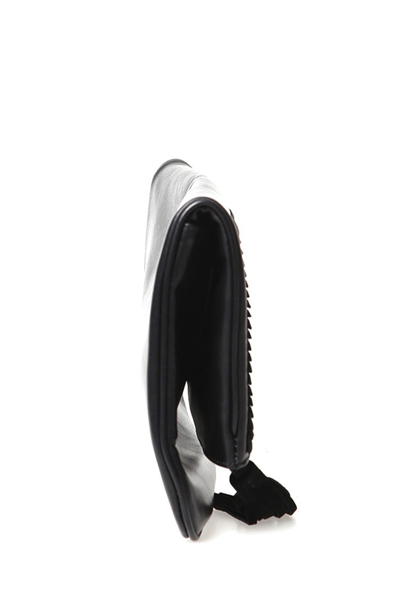 Women's Black Leather Clutch