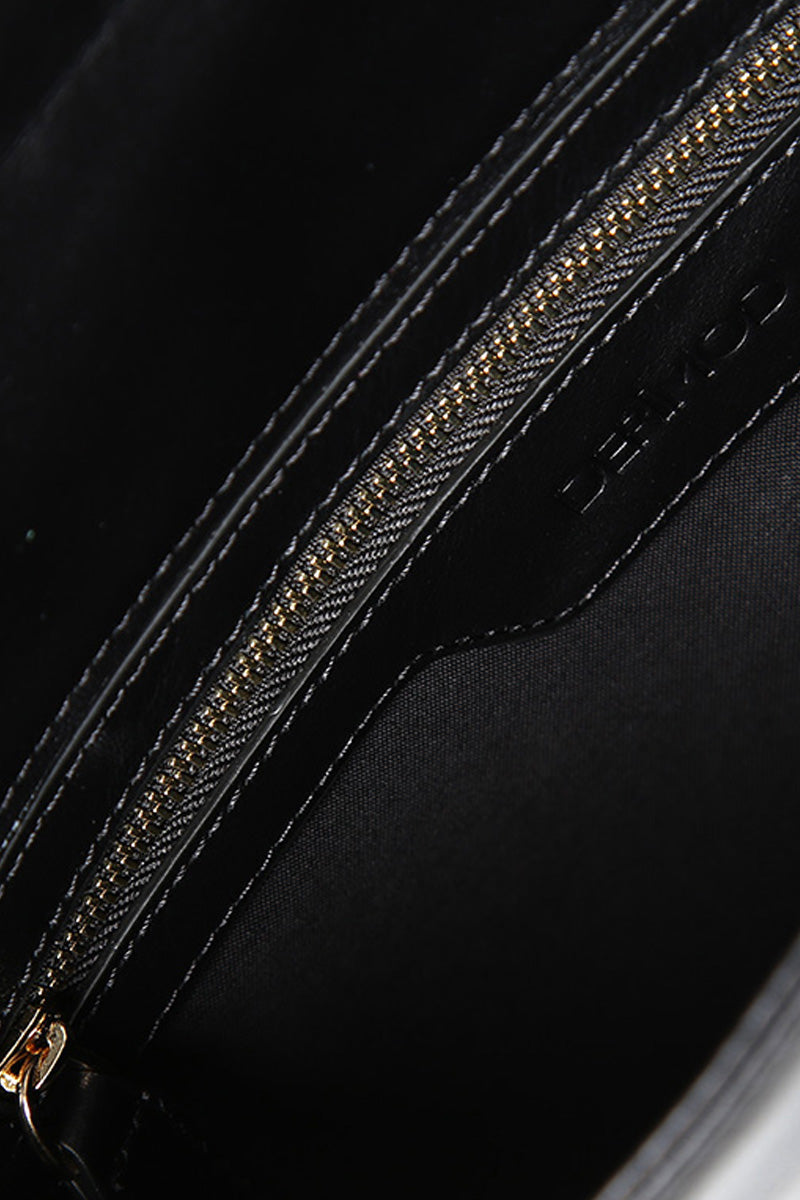 Women's Black Leather Clutch