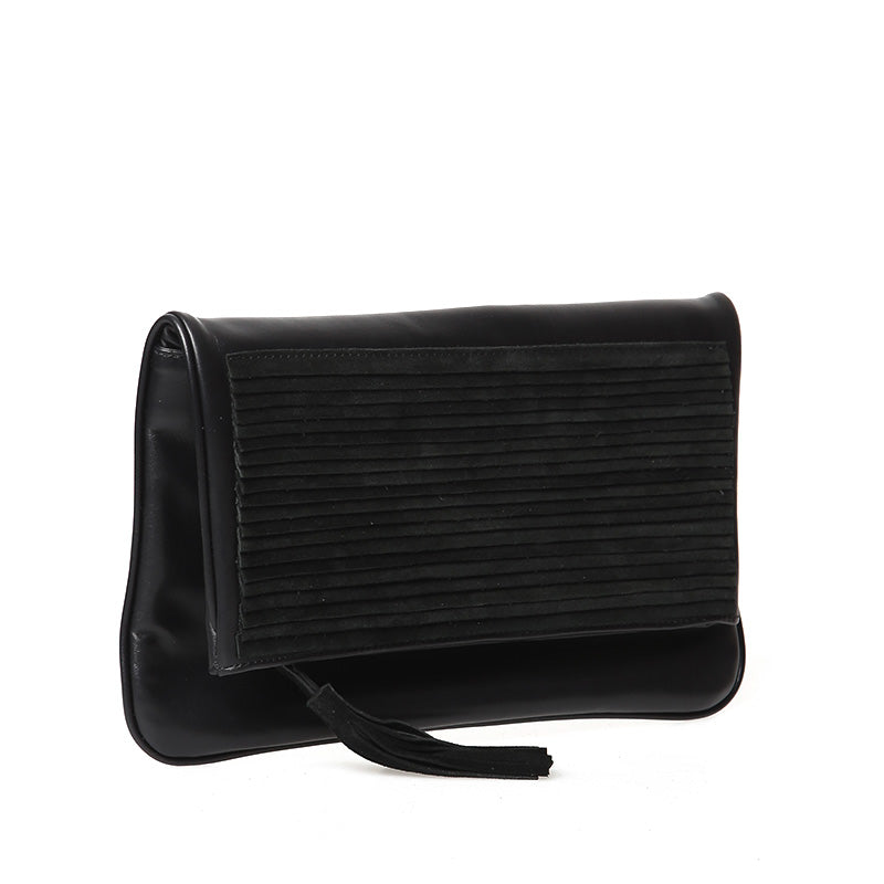 Women's Black Leather Clutch