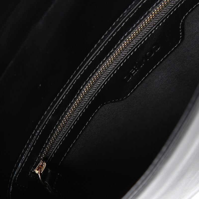 Women's Black Leather Clutch