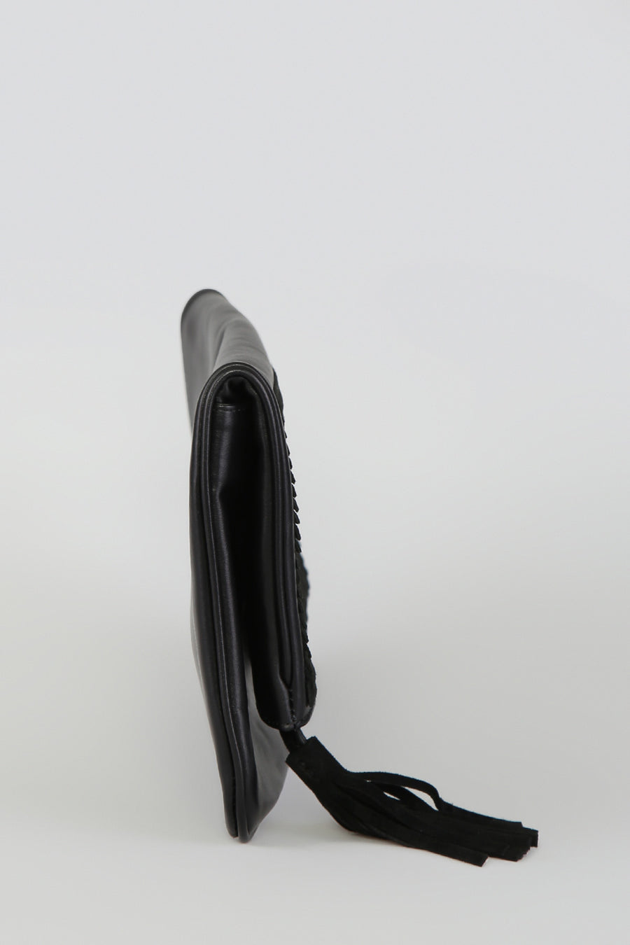 Women's Black Leather Clutch