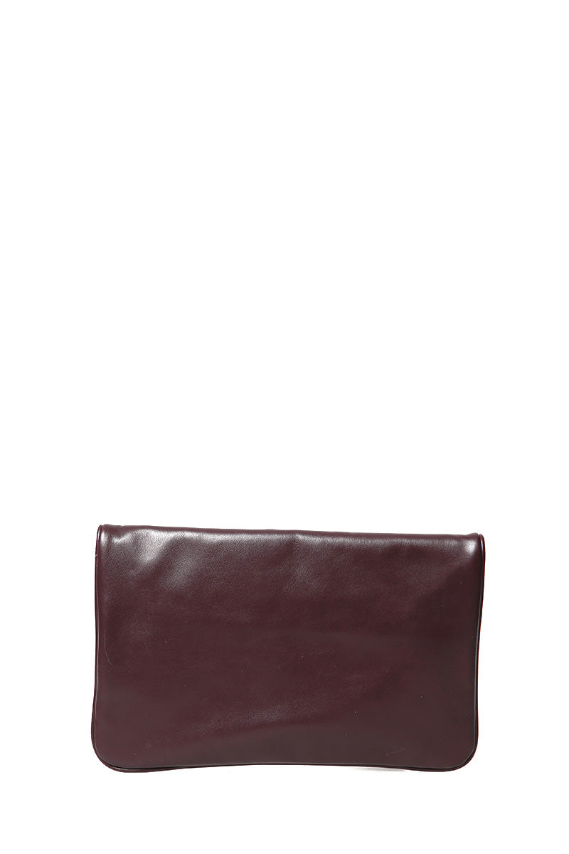 Women's Burgundy Leather Clutch