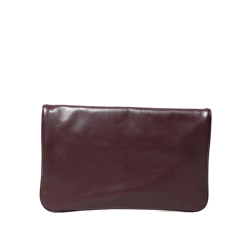 Women's Burgundy Leather Clutch