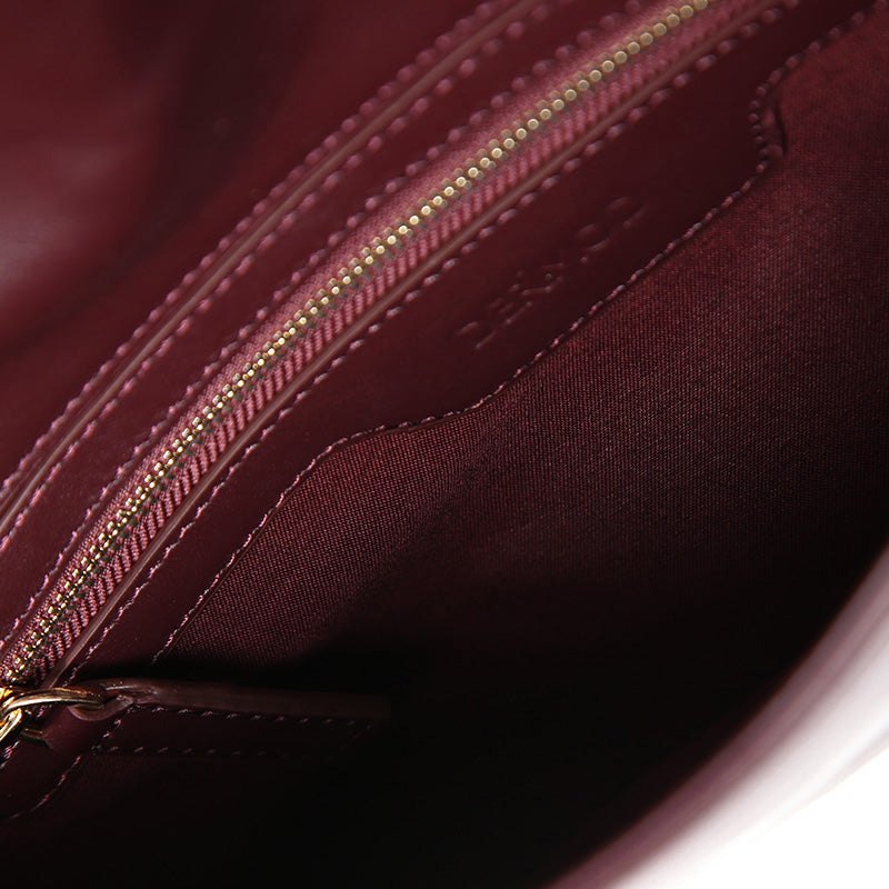 Women's Burgundy Leather Clutch