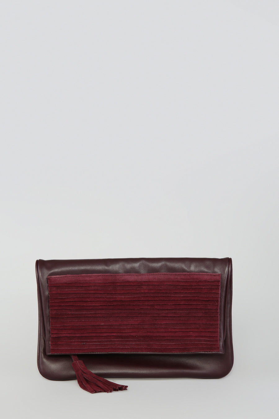 Women's Burgundy Leather Clutch