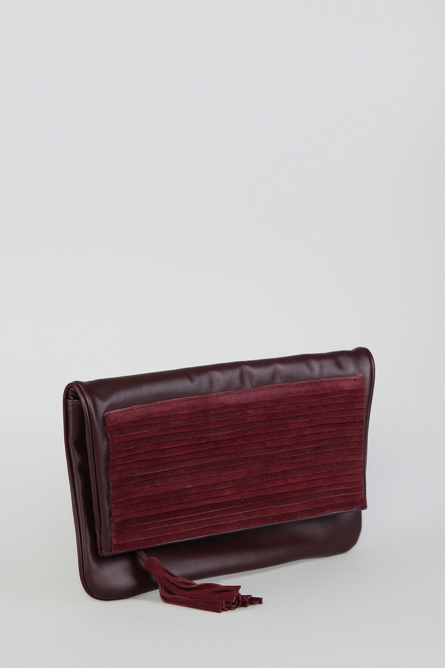 Women's Burgundy Leather Clutch
