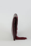 Women's Burgundy Leather Clutch | Derimod