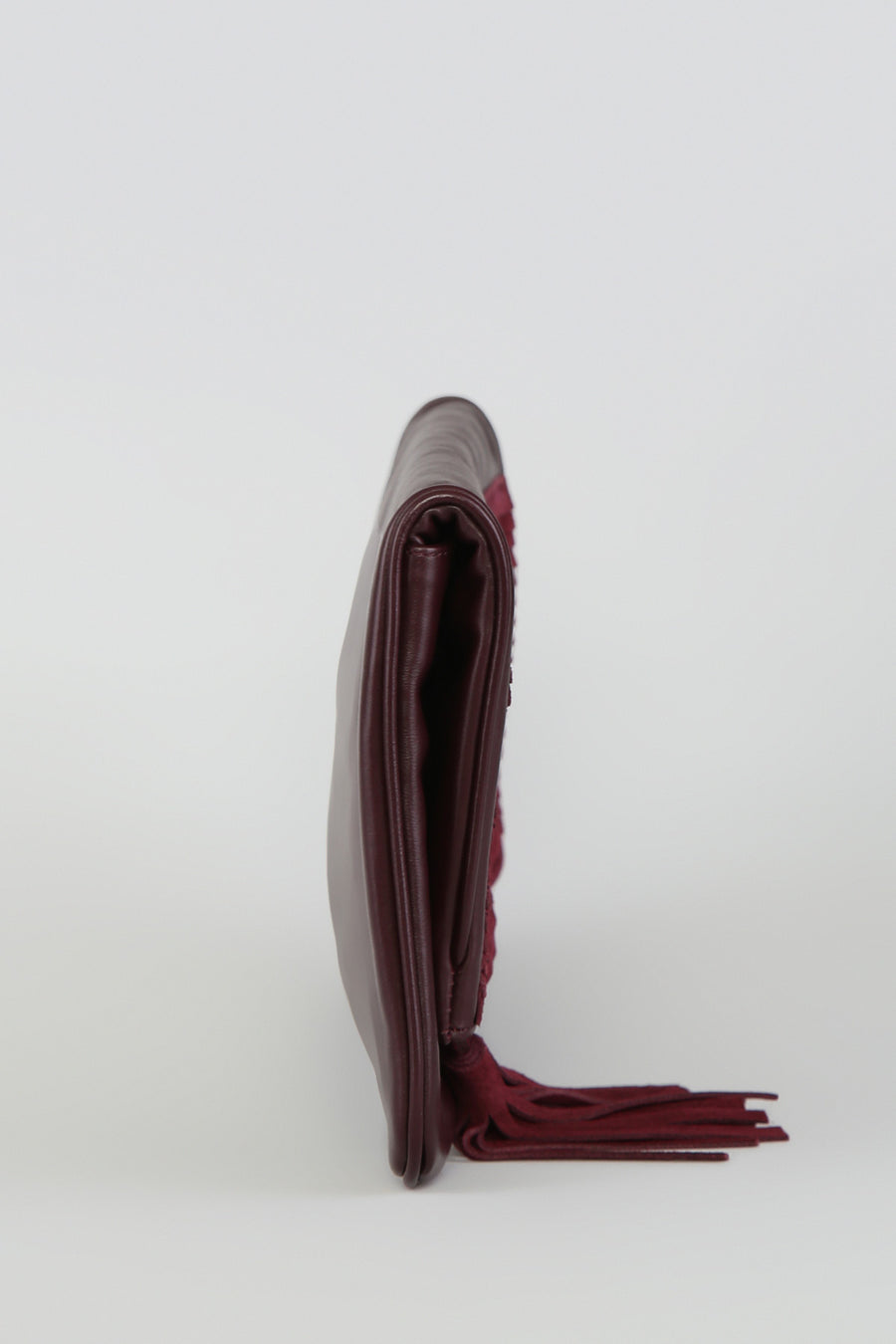 Women's Burgundy Leather Clutch
