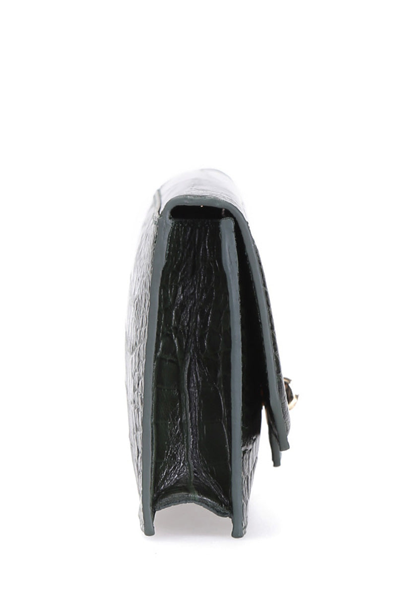 Croco Green Women's Leather Bag