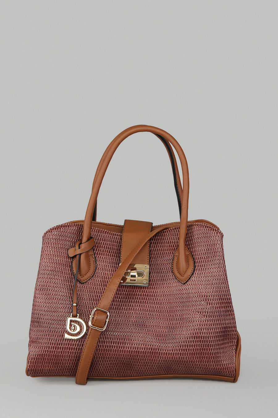 Women's Tan Synthetic Leather Shoulder Bag