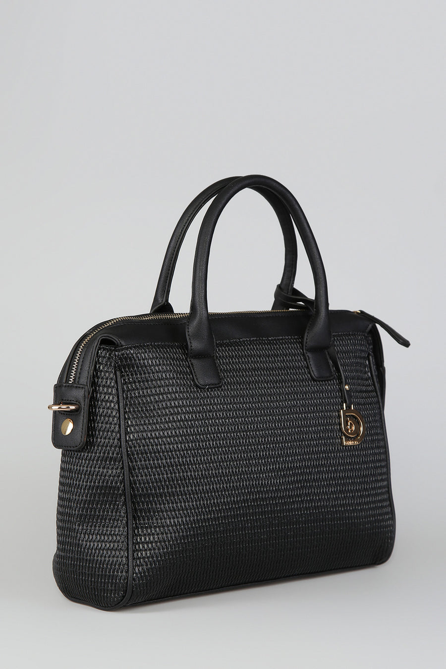 Women's Black Synthetic Leather Shoulder Bag
