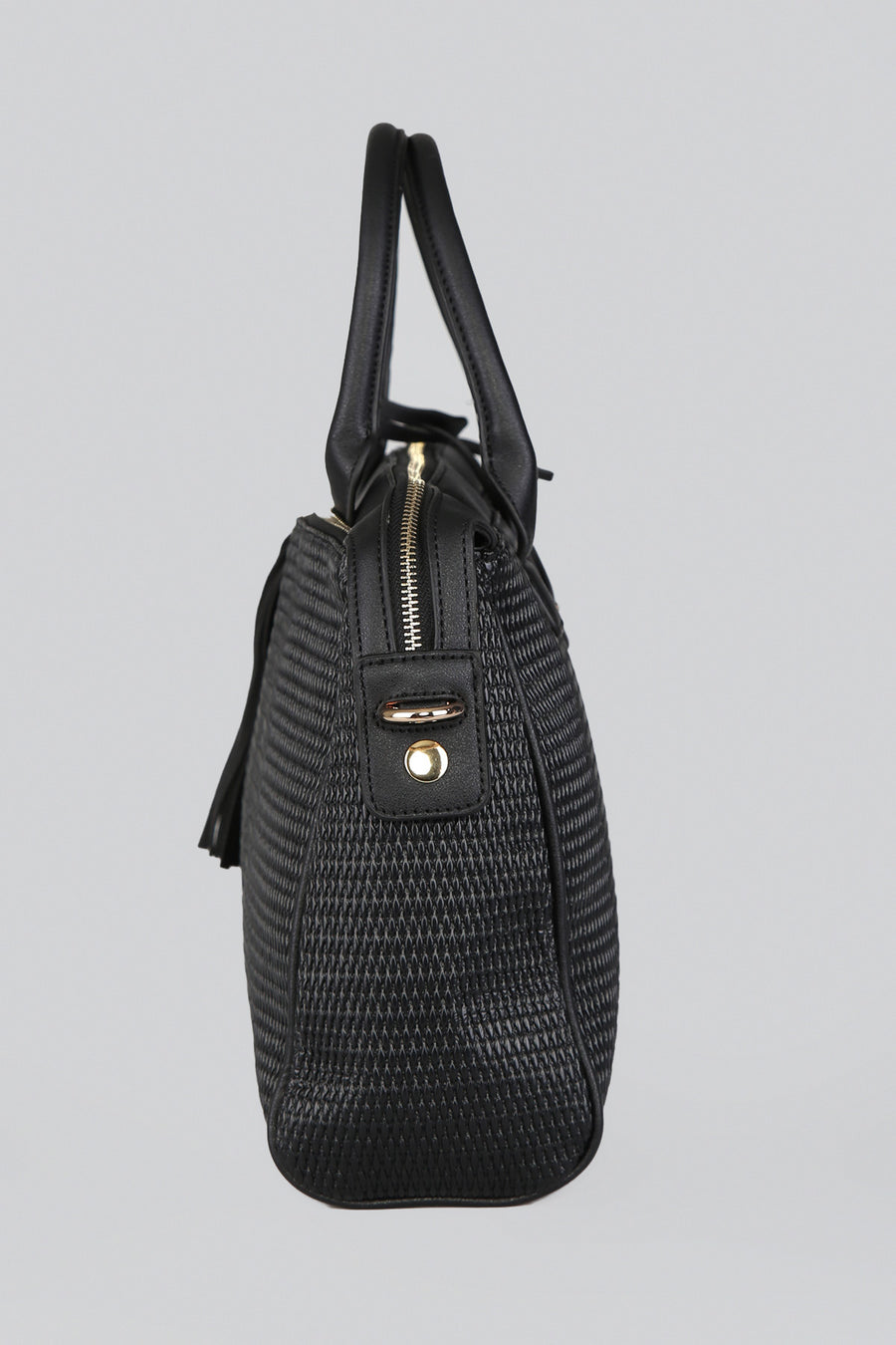 Women's Black Synthetic Leather Shoulder Bag