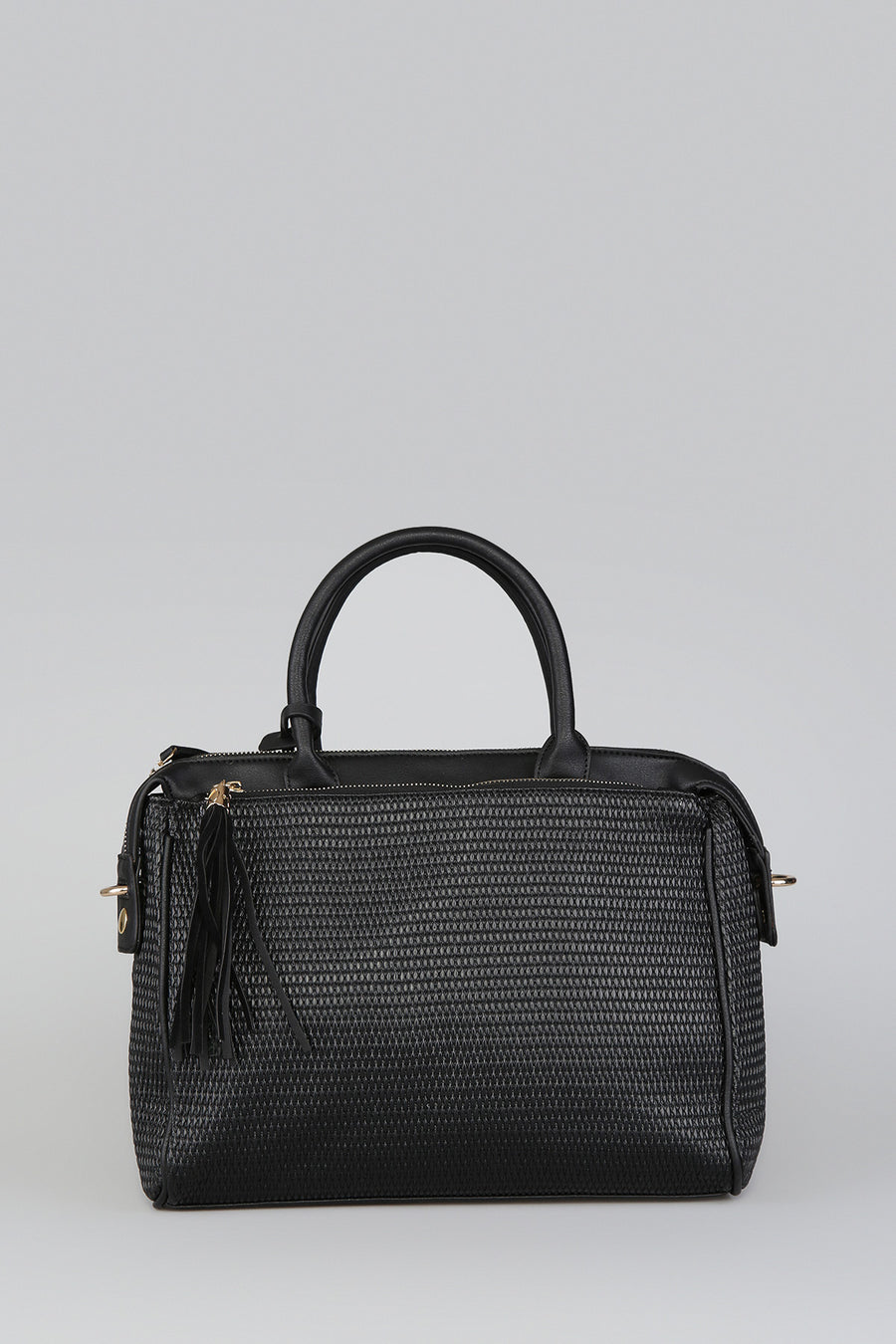 Women's Black Synthetic Leather Shoulder Bag