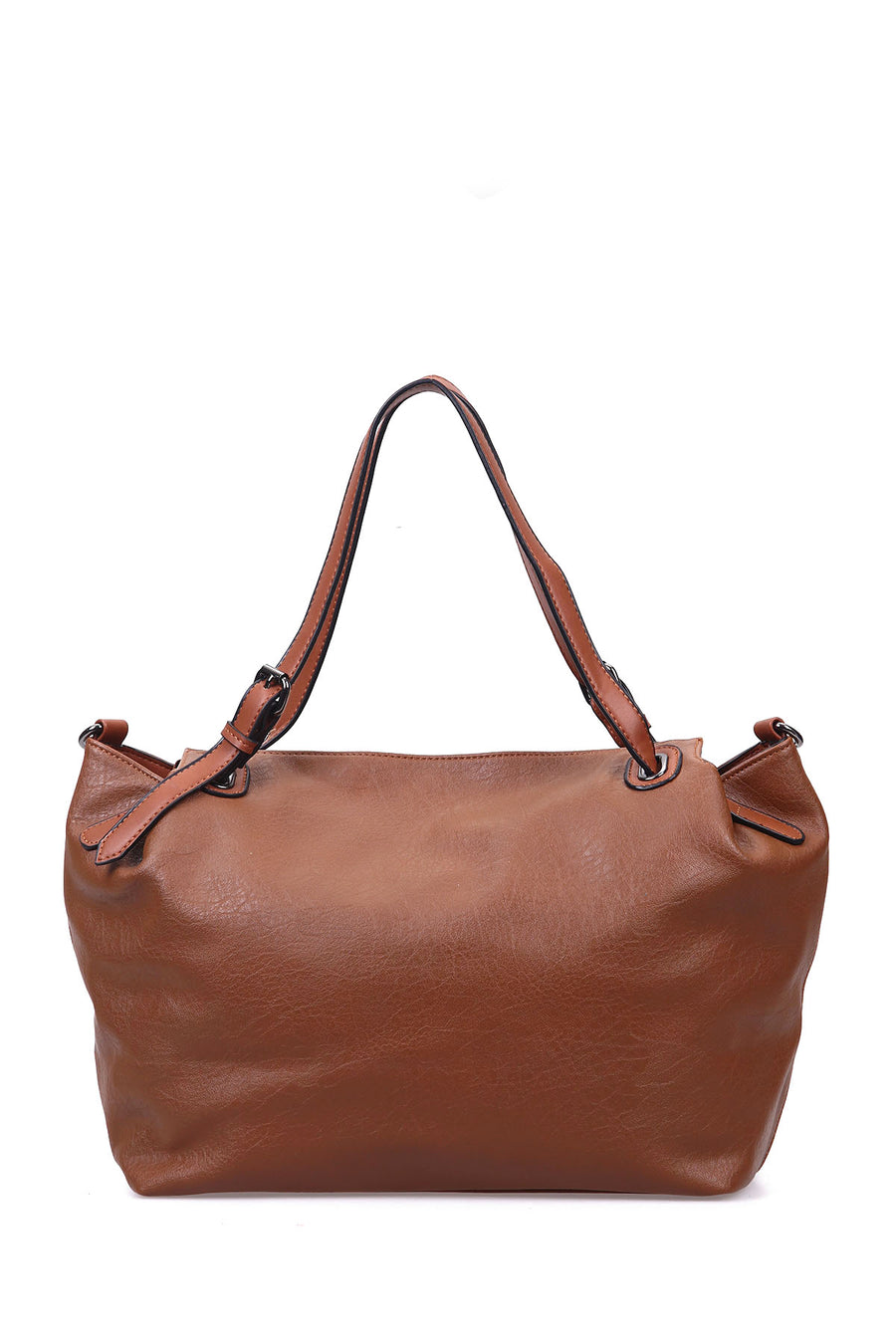 Women's Tan Synthetic Leather Shoulder Bag