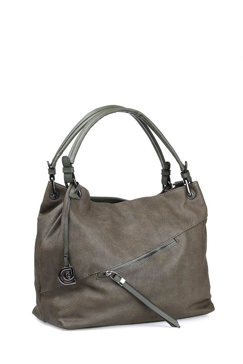 Women's Green Synthetic Leather Shoulder Bag