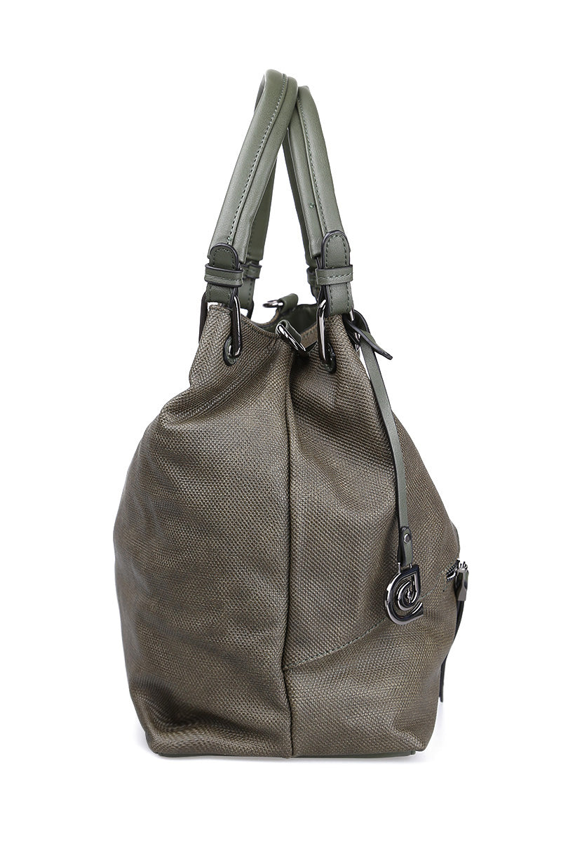 Women's Green Synthetic Leather Shoulder Bag