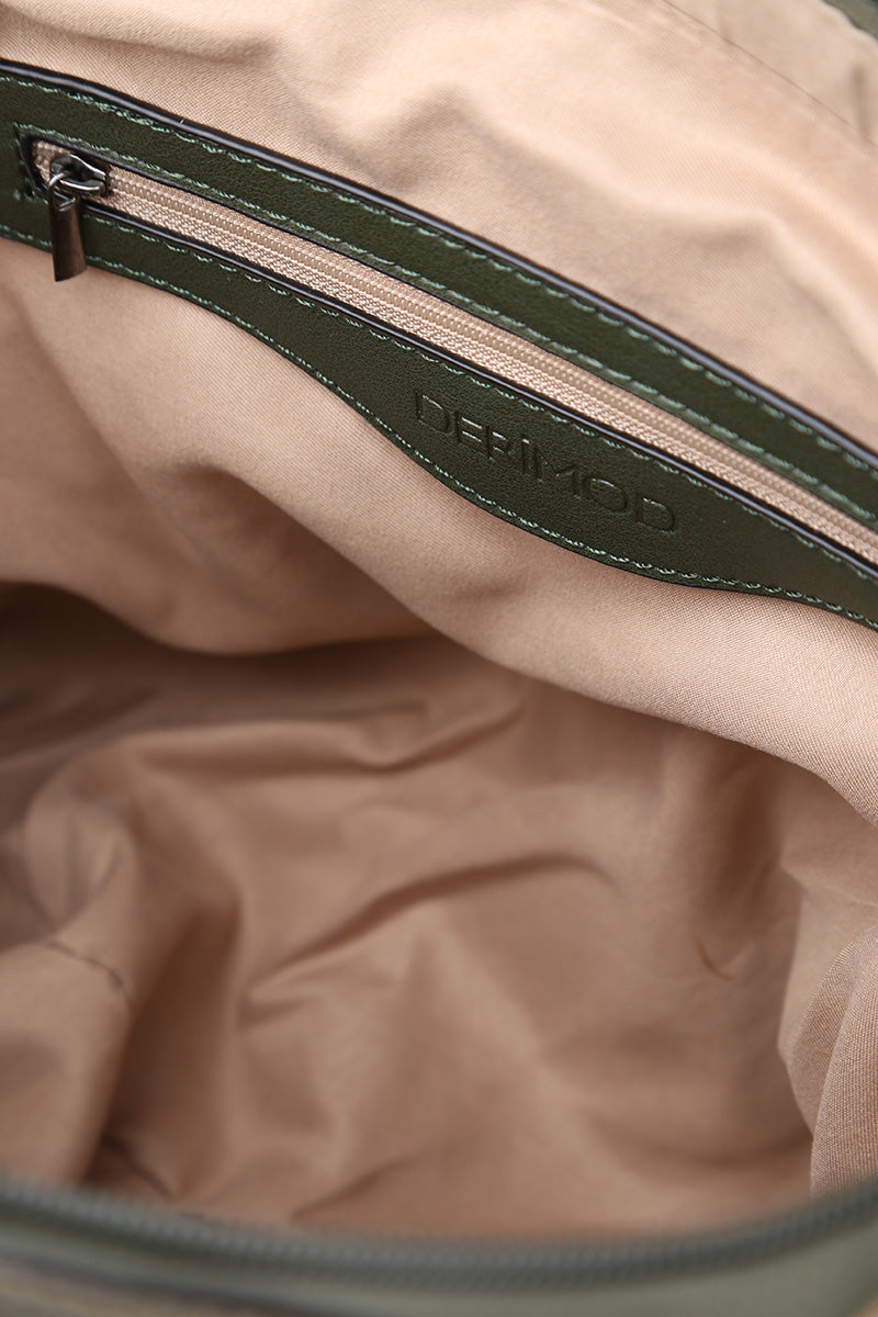 Women's Green Synthetic Leather Shoulder Bag