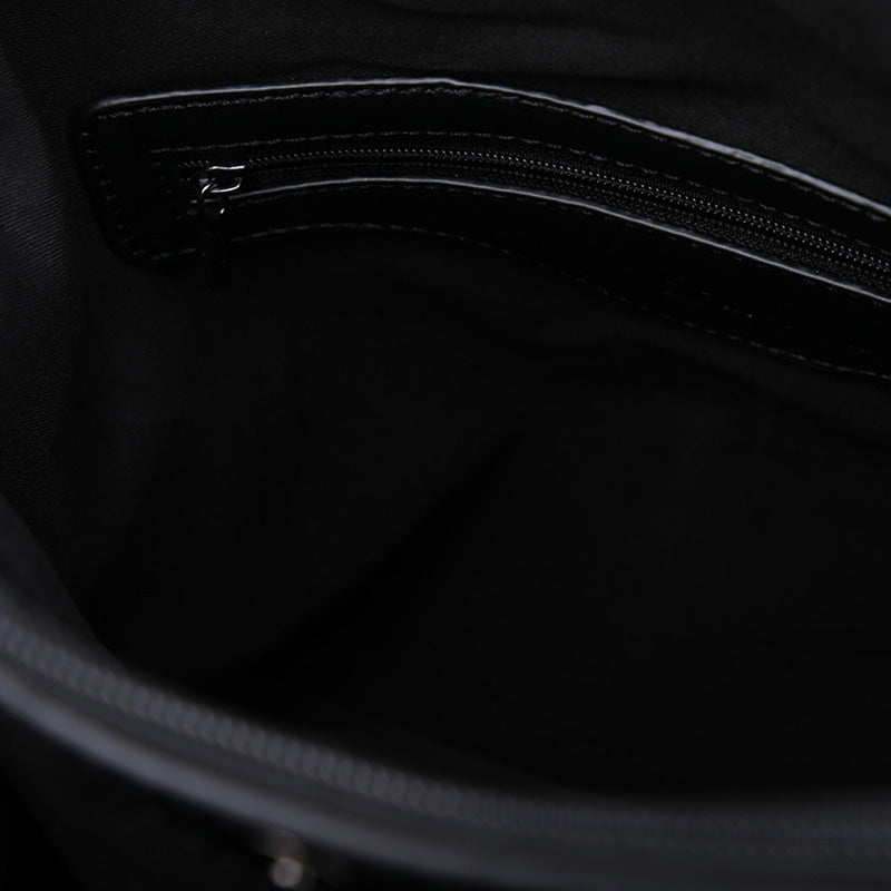 Women's Black Synthetic Leather Shoulder Bag