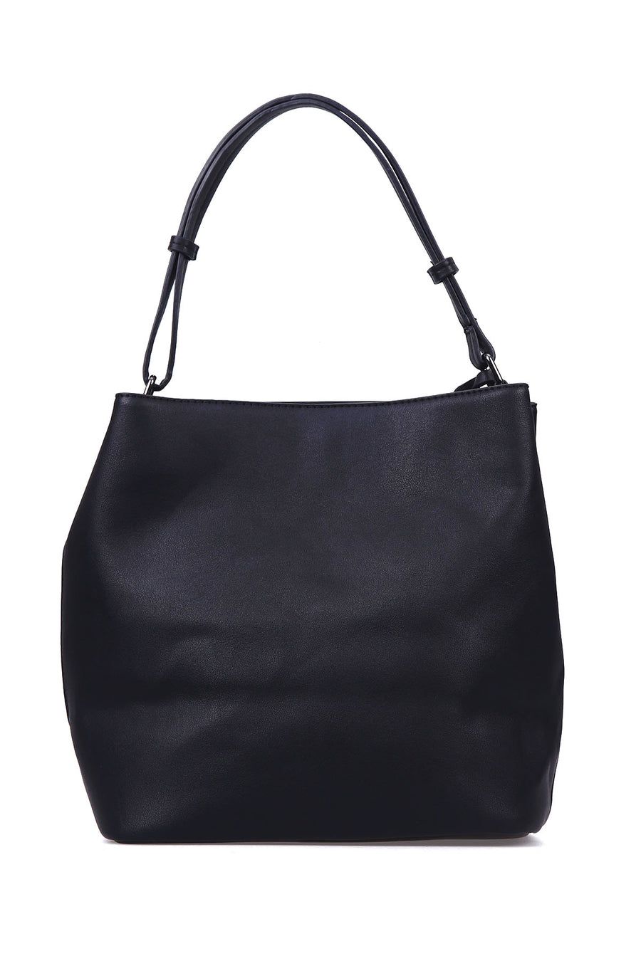 Women's Black Synthetic Leather Shoulder Bag