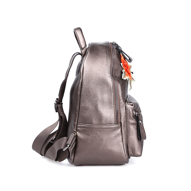 Women's Gray Synthetic Leather Bag