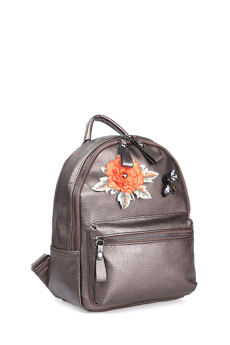 Women's Gray Synthetic Leather Bag