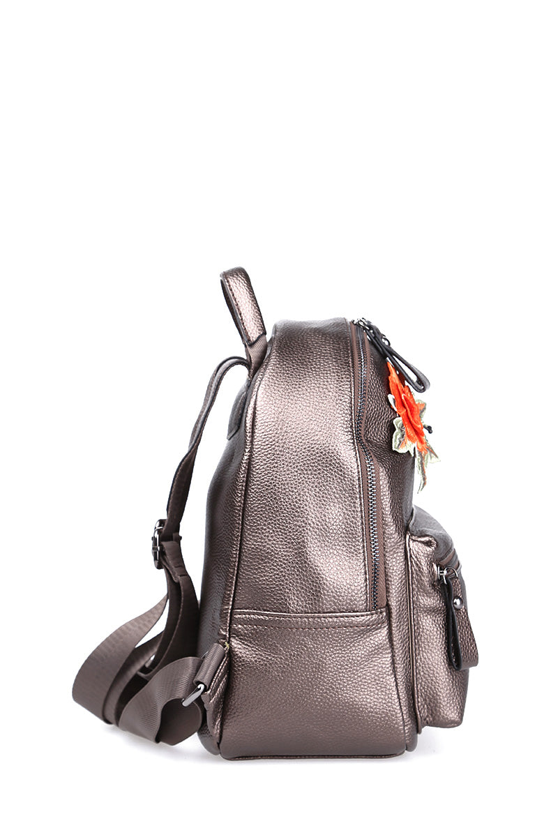 Women's Gray Synthetic Leather Bag