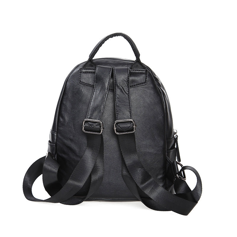 Women's Black Synthetic Leather Bag