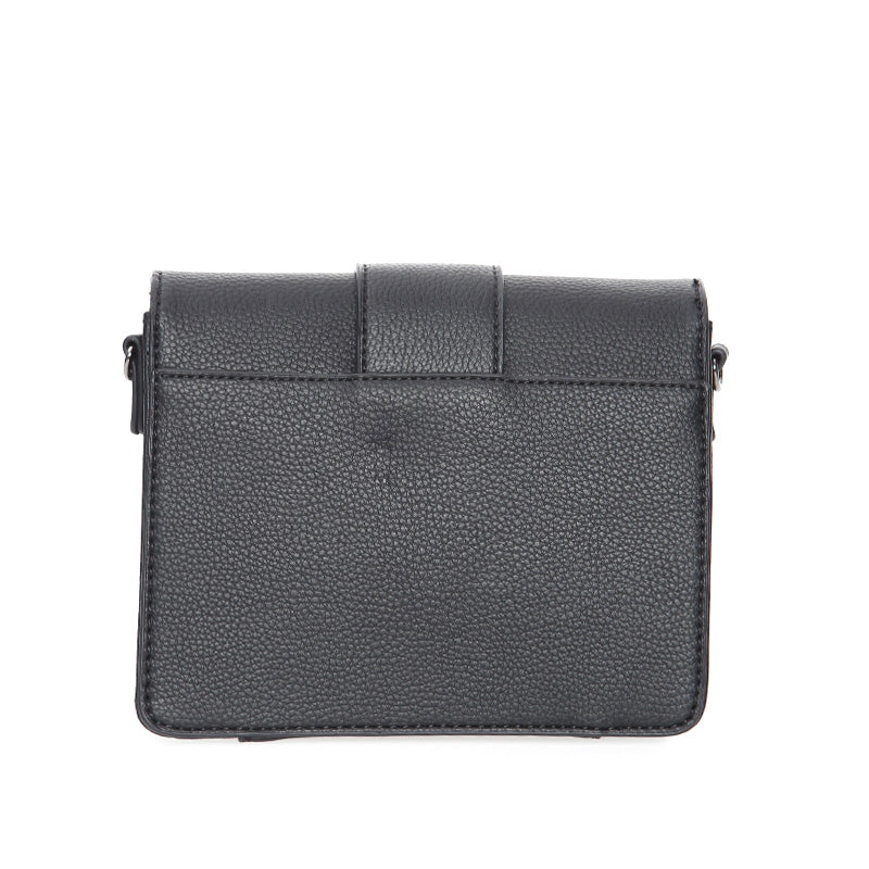 Women's Black Synthetic Leather Crossbody Bag